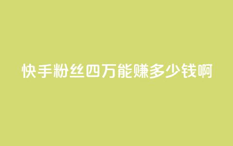 快手粉丝四万能赚多少钱啊 - ds抖音粉 第1张 快手粉丝四万能赚多少钱啊 - ds抖音粉 第1张