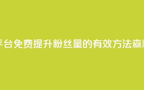 回森免费涨粉丝平台 - 免费提升粉丝量的有效方法-森粉平台分享。 第1张 回森免费涨粉丝平台 - 免费提升粉丝量的有效方法-森粉平台分享。 第1张