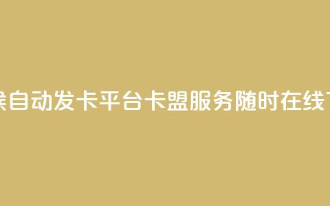全天候自动发卡平台,卡盟服务随时在线 第1张 全天候自动发卡平台,卡盟服务随时在线 第1张