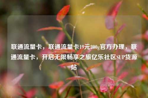 联通流量卡，联通流量卡19元200g官方办理，联通流量卡	，开启无限畅享之旅亿乐社区SUP货源站  第1张