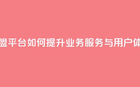 卡盟平台如何提升业务服务与用户体验 第1张 卡盟平台如何提升业务服务与用户体验 第1张