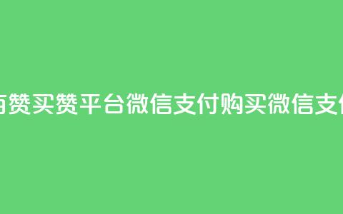 一元一百赞买赞平台微信支付(购买微信支付赞平台) 第1张 一元一百赞买赞平台微信支付(购买微信支付赞平台) 第1张