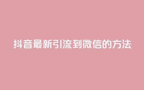 抖音最新引流到微信的方法,抖音点赞业务24小时平台 - 快手刷20个双击秒刷 qq空间说说浏览次数怎么隐藏  第1张
