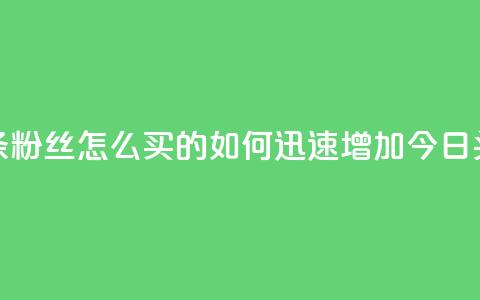 今日头条粉丝怎么买的(如何迅速增加今日头条粉丝) 第1张 今日头条粉丝怎么买的(如何迅速增加今日头条粉丝) 第1张