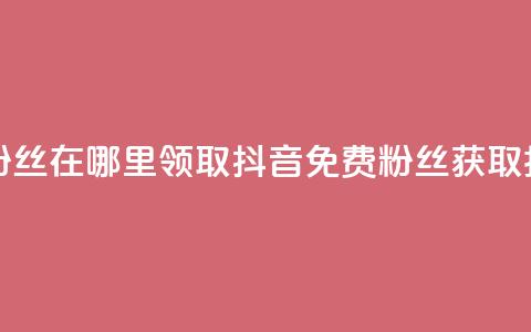 抖音免费粉丝在哪里领取(抖音免费粉丝获取指南) 第1张 抖音免费粉丝在哪里领取(抖音免费粉丝获取指南) 第1张
