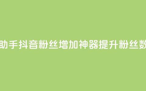 抖音粉丝增加助手(抖音粉丝增加神器：提升粉丝数量的最佳助手)  第1张