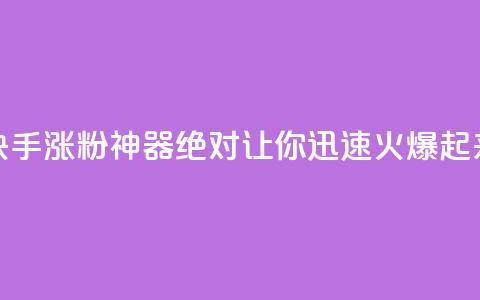 快手涨粉神器:绝对让你迅速火爆起来 第1张 快手涨粉神器:绝对让你迅速火爆起来 第1张