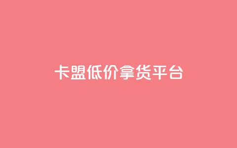 卡盟低价拿货平台 - 提供低价货源的卡盟平台! 第1张 卡盟低价拿货平台 - 提供低价货源的卡盟平台! 第1张