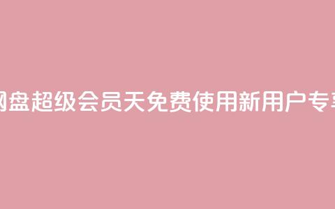 网盘超级会员1天免费使用	，新用户专享  第1张