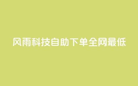 风雨科技自助下单全网最低 - 风雨科技提供全网最优自助下单服务! 第1张 风雨科技自助下单全网最低 - 风雨科技提供全网最优自助下单服务! 第1张