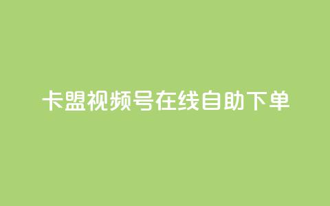 卡盟视频号在线自助下单 - 卡盟视频号在线自助下单：快捷、便利、高效~  第1张