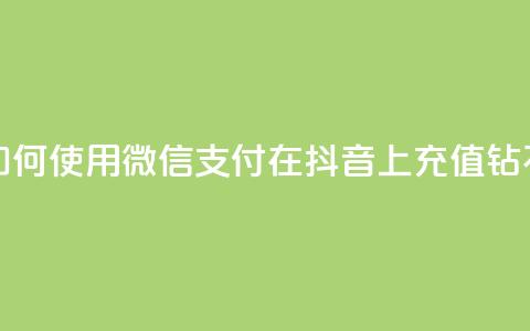 如何使用微信支付在抖音上充值钻石 第1张 如何使用微信支付在抖音上充值钻石 第1张