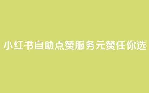 小红书自助点赞服务，1元100赞任你选  第1张