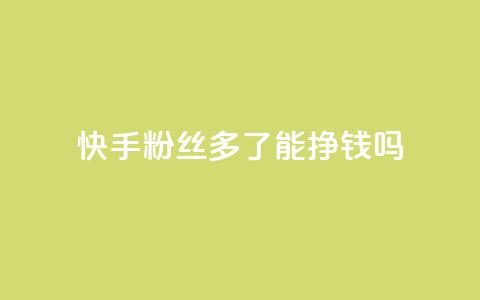 快手粉丝多了能挣钱吗 - 快手粉丝增加后如何实现盈利!  第1张