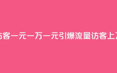 低价刷访客一元一万 - 一元引爆流量，访客上万！  第1张