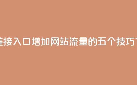 点赞链接入口 - 增加网站流量的五个SEO技巧! 第1张 点赞链接入口 - 增加网站流量的五个SEO技巧! 第1张