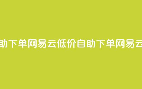 卡盟低价自助下单网易云(低价自助下单网易云服务) 第1张 卡盟低价自助下单网易云(低价自助下单网易云服务) 第1张