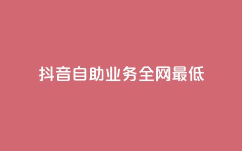 抖音自助业务全网最低 - 抖音自助业务全网最低——解锁抖音自助业务的最佳选择~  第1张