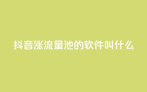 抖音涨流量池的软件叫什么 - 抖音引流利器有哪些软件推荐。  第1张
