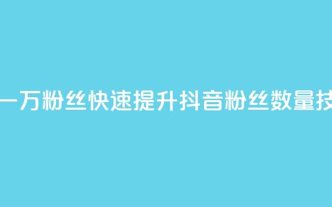 如何快速增加一万粉丝?快速提升抖音粉丝数量技巧分享 第1张 如何快速增加一万粉丝?快速提升抖音粉丝数量技巧分享 第1张