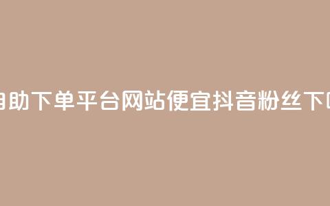 ks赞自助下单平台网站便宜 - 抖音粉丝  第1张