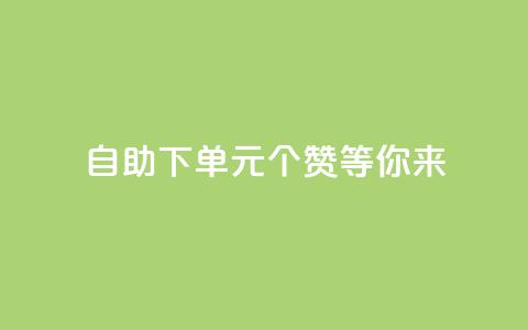 自助下单：0.1元100个赞等你来！  第1张