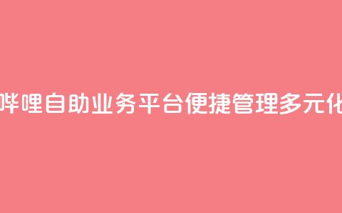 哔哩哔哩自助业务平台，便捷管理多元化业务  第1张