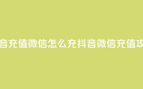 抖音充值微信怎么充(抖音微信充值攻略) 第1张 抖音充值微信怎么充(抖音微信充值攻略) 第1张