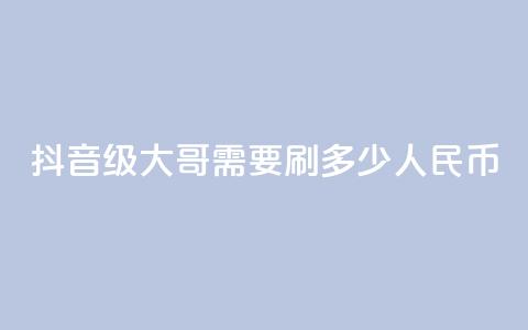 抖音75级大哥需要刷多少人民币 - 抖音75级大哥刷粉需要花费多少钱! 第1张 抖音75级大哥需要刷多少人民币 - 抖音75级大哥刷粉需要花费多少钱! 第1张