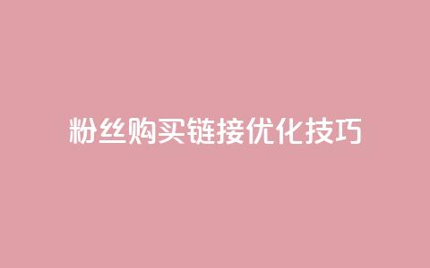 粉丝购买链接优化技巧  第1张