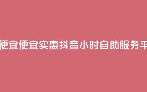 抖音24小时自助服务平台便宜 - 便宜实惠！抖音24小时自助服务平台为您解决问题~  第1张