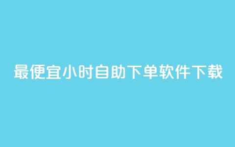 最便宜24小时自助下单软件下载 - 最实惠的24小时自助下单软件免费下载指南!  第1张