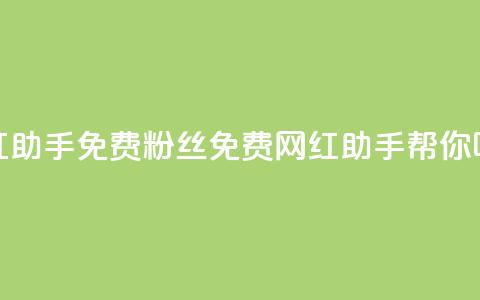网红助手免费粉丝(免费网红助手帮你吸粉) 第1张 网红助手免费粉丝(免费网红助手帮你吸粉) 第1张