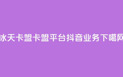 冰天卡盟 - 卡盟平台抖音业务  第1张