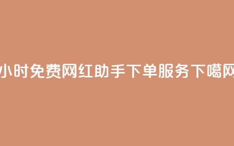 24小时免费网红助手下单服务 第1张 24小时免费网红助手下单服务 第1张