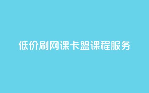 低价刷网课	，卡盟课程服务  第1张