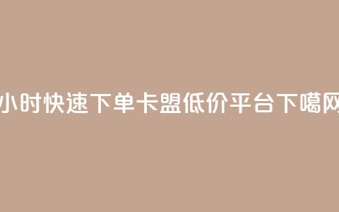 24小时快速下单，卡盟低价平台  第1张