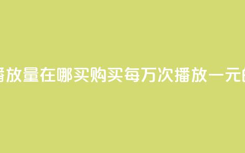 1块钱1w播放量在哪买(购买每万次播放一元的服务) 第1张 1块钱1w播放量在哪买(购买每万次播放一元的服务) 第1张