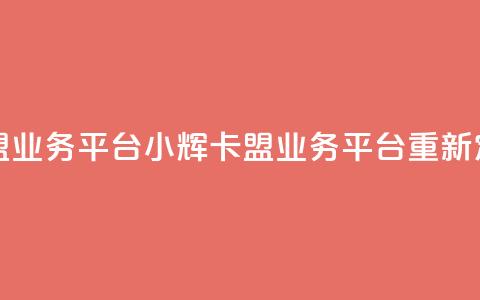 卡盟qq业务平台小辉(qq卡盟业务平台重新定义) 第1张 卡盟qq业务平台小辉(qq卡盟业务平台重新定义) 第1张
