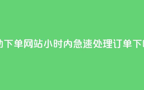 自助下单网站24小时内急速处理订单  第1张