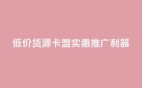 低价货源卡盟	，实惠推广利器  第1张