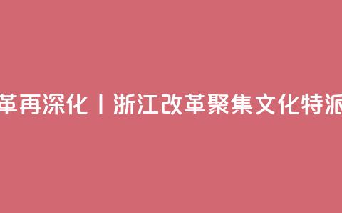 锚定现代化 改革再深化丨浙江改革聚集：文化特派员更新“进度条”  第1张