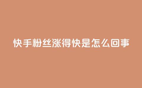 快手粉丝涨得快是怎么回事,快手播放量设置器下载 - 免费快手作品点赞的 抖音点赞辅助器破解  第1张