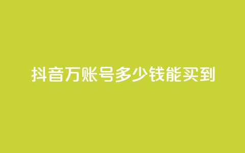 抖音100万账号多少钱能买到 - 购买抖音百万账号的真实成本揭秘! 第1张 抖音100万账号多少钱能买到 - 购买抖音百万账号的真实成本揭秘! 第1张