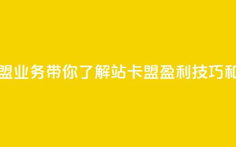 b站卡盟业务 - B站卡盟业务带你了解B站卡盟、盈利技巧和使用方法!  第1张