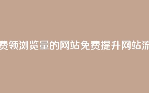 免费领浏览量的网站(免费提升网站流量)  第1张