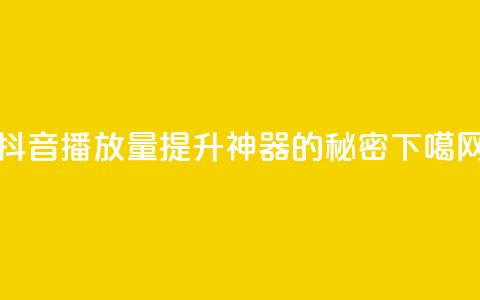 抖音播放量提升神器APP的秘密  第1张