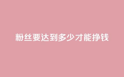粉丝要达到多少才能挣钱 - 粉丝数量达到多少才能开始盈利~  第1张