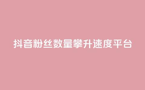 抖音粉丝数量攀升速度平台 第1张 抖音粉丝数量攀升速度平台 第1张