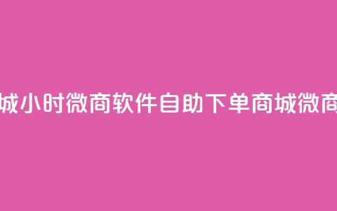 24小时微商软件自助下单商城(24小时微商软件自助下单商城 → 微商软件24小时自助下单)  第1张